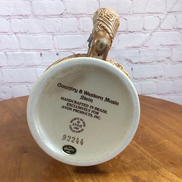 Vintage Avon 1994 Country & Western Music Ceramic Lidded Stein - Made in Brazil - Picture 7 of 10